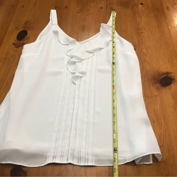 White House Black Market Pleated Ruffle Top - Picture 10 of 11